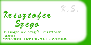 krisztofer szego business card